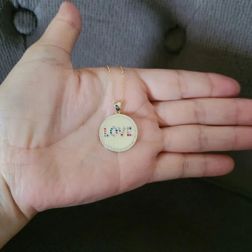 Gioielli LOVE❤ Disc📀 Pendant Necklace - Picture 10 of 11